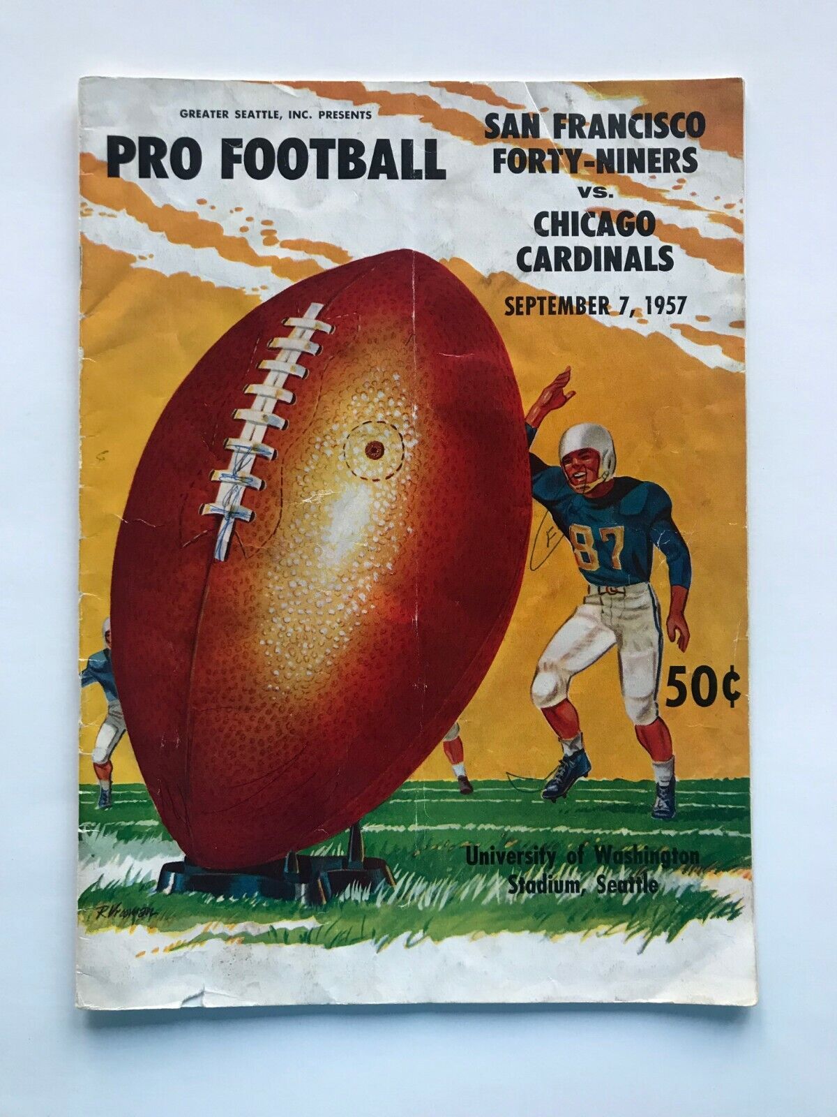 1957 NFL Exhibition game program (San Francisco 49ers vs Chicago