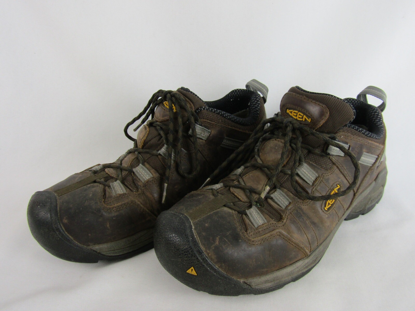 Scarpe uomo Keen punta acciaio taglia 10EE ASTM F2413 11 pelle marrone lacciate ottime condizioni