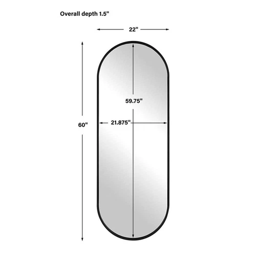 Uttermost Varina Tall Contemporary Iron Metal and MDF Mirror in Black - Picture 8 of 8