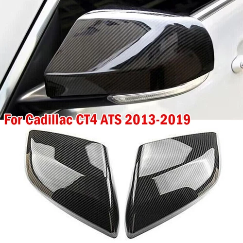 For 2013-2019 Cadillac CT4 ATS Carbon Fiber Look Side Rearview Mirror Cover Caps