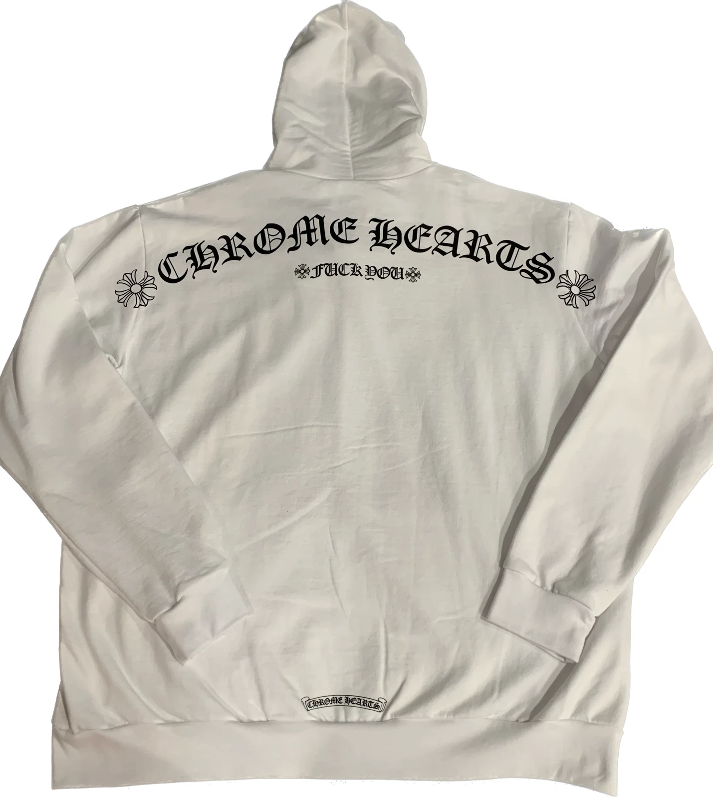 FELPA CON CAPPUCCIO ZIP SFODERATA CHROME HEARTS F YOU AUTENTICA NUOVA CON ETICHETTE