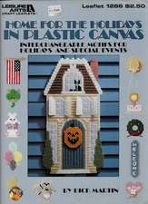USED HOME FOR THE HOLIDAYS INTERCHANGEABLE MOTIFS PLASTIC CANVAS PATTERN LEAFLET