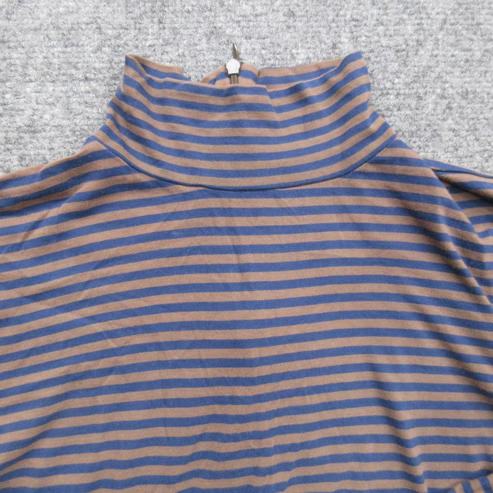 Женский свитер Demylee средний синий в полоску с ложным вырезом длинным рукавом пима хлопок - Изображение 3 из 4