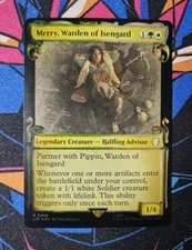 Merry Warden of Isengard NM Foil Showcase Scrolls MTG Lord of the Rings Unplayed