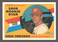 JORDAN ZIMMERMANN 2009 Topps Heritage SP RC #703 High Number Rookie Card Logo Hi. rookie card picture