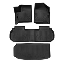 SMARTLINER Black Front/Rear Floor +Behind 3rd Cargo Liner for Enclave/Traverse