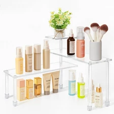 Acrylic Countertop Corner Shelf 3-Tiers Organizer Waterproof Storage Rack Bath