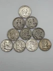 Lot of (10) Mix Franklin Half Dollars 90% Silver