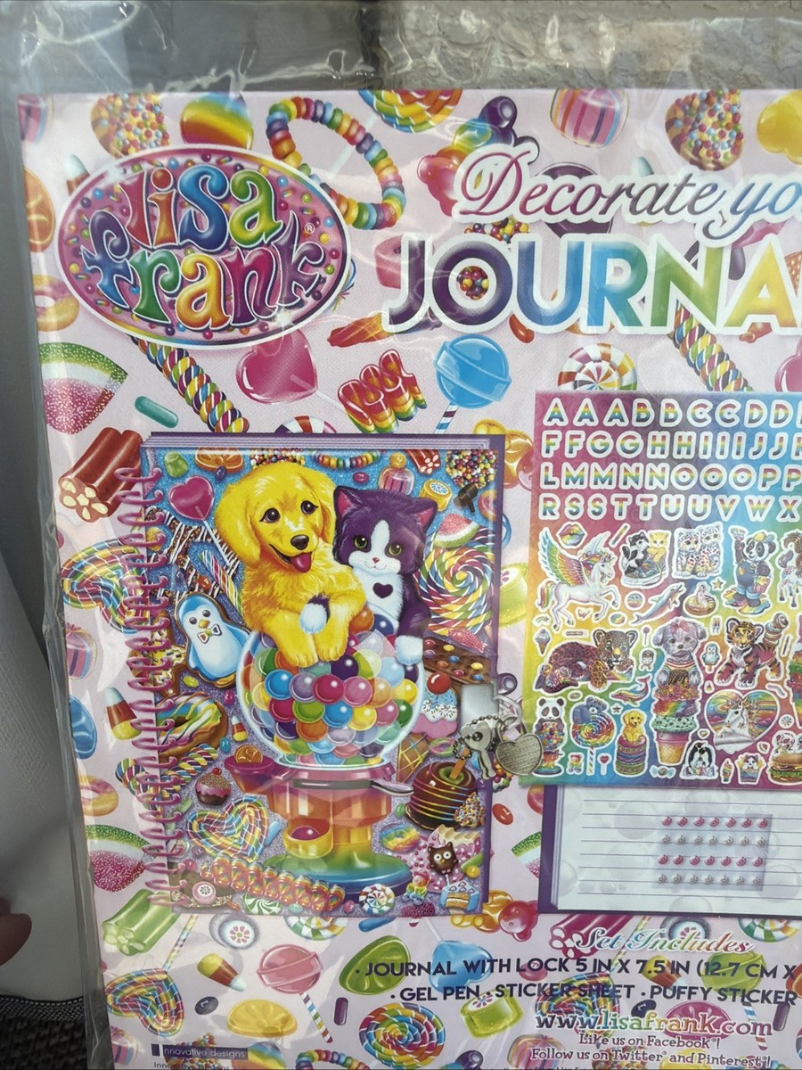 Rare Lisa Frank Journal Set Diary w/ Lock & 2 Keys Decorate Your