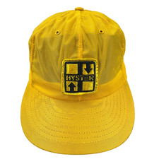 Vintage Louisville MFG Trucker Hat Cap Made IN USA Hyster Fork Lifts Yellow 80s