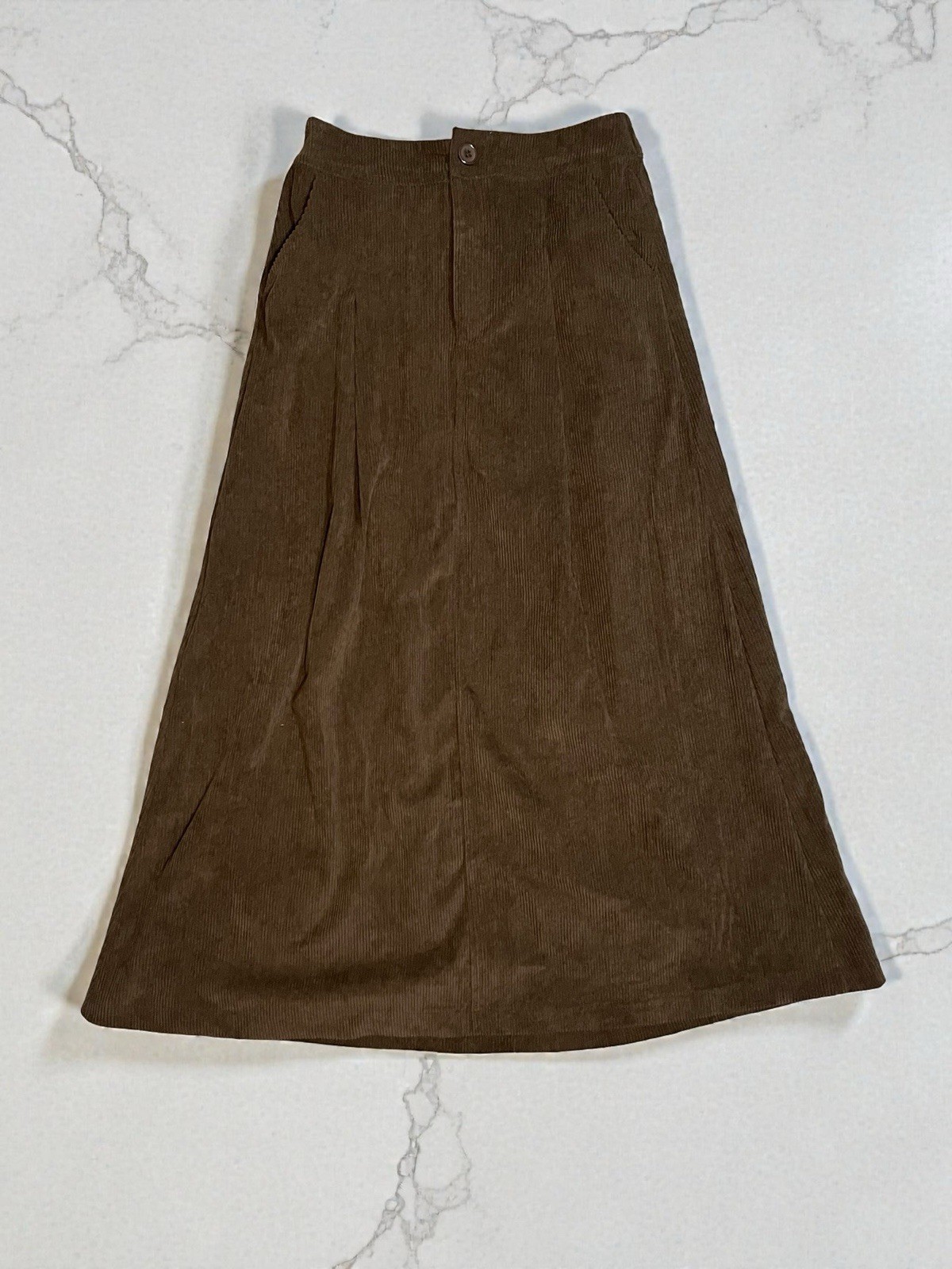 Dazy Brown Corduroy Skirt Elastic Waist Size M