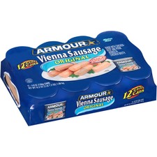 12 Cans Armour Original Vienna Sausage 4.6 oz
