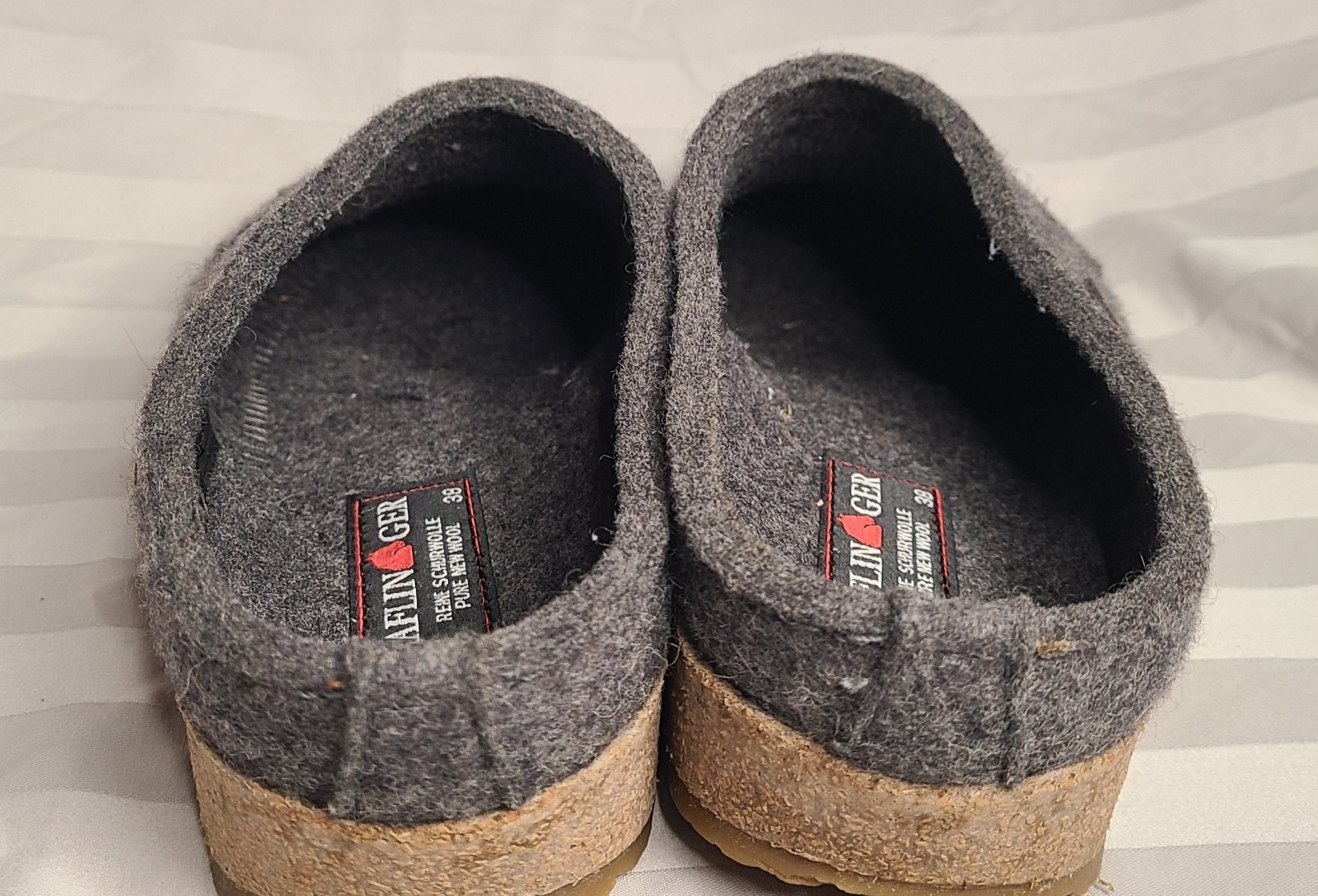 Heflinger Gray Wool Clogs Button Detail Size 38/7… - image 4