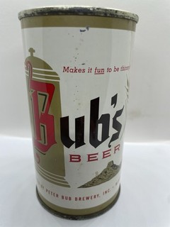 BUB'S STRONG BEER "TOUGH" FLAT TOP BEER CAN 12 FL. OZ. WINOMA MINNESOTA