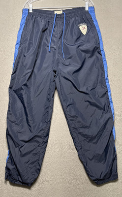 American Eagle AE Athletics Track Warm Up Pants Mens XL Blue Lined Side Snap Leg