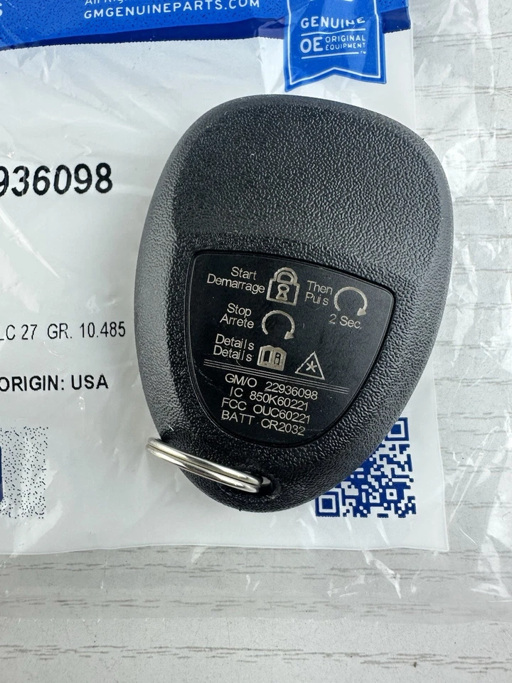 NOVO CHAVEIRO REMOTO OEM 4 BTN PARA 2007-2014 CHEVROLET SILVERADO EXPRESS 22936098 - Imagem 4 de 4