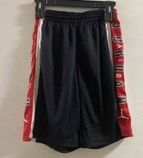 Nike Micheal Jordan Kid Sz L Classic Athleisure Black/ Red Logo Dri-Fit Shorts