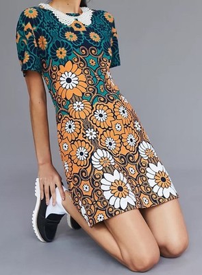 raffia mini dress EKI KERE Green Multicolor Raffia Doll Mini Dress Extra large / Made to order