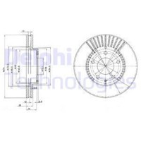 Delphi 2X Bremsscheibe Vorne Ø274 Mm BelüFtet FüR Mazda MPV II LW 2.0 Xedos 9