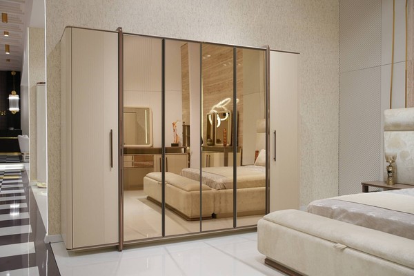 Kleiderschrank Holz Beige Elegant Modern-image