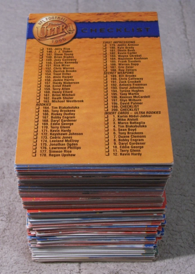 1996 Ultra Football (Pick Choose Complete) - Image 2 of 2