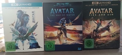 AVATAR 1-3 1Bluray 4K Ultra HD 2 Bluray 3D 3 Bluray 4K Ultra HD+Bonus