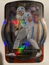 Malcolm Rodriguez 2022 Select Club Level Red Black Prizm RC Die Cut Lions 268