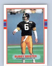 1989 Topps #315 Bubby Brister Pittsburgh Steelers Rookie Football Card RC. rookie card picture