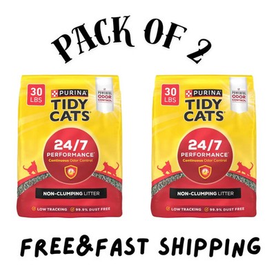 Purina Tidy Cats 24/7 Performance Non-Clumping Litter, Odor Control, 30 lb 2pack