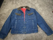 Vintage Key Imperial Jacket Men Denim Corduroy Collar Lined Workwear 90s