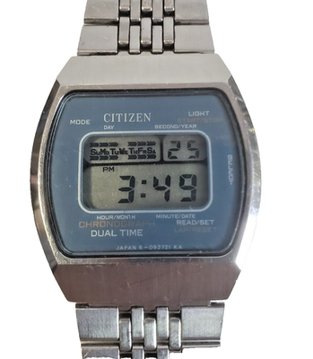 Citizen -4-098617Y 41-2058 70's digital LCD watch. New battery