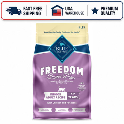 Blue Buffalo Freedom Grain Free Indoor Adult Cat Food Chicken 11 lb