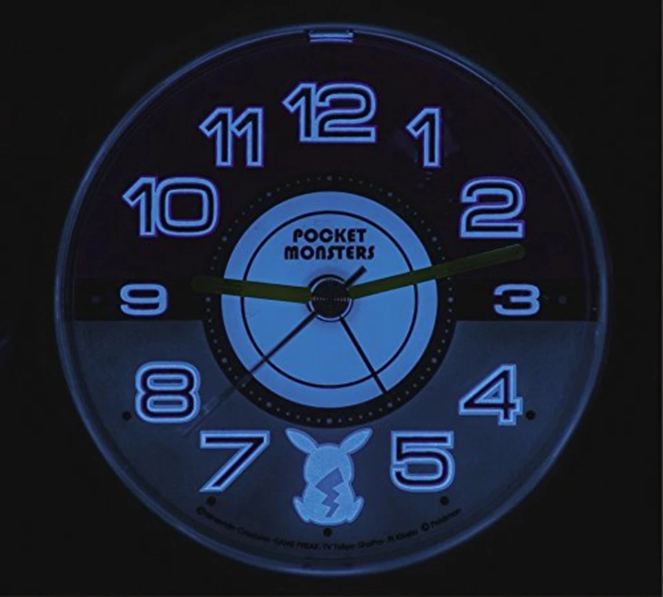 Seiko clock alarm clock Pokemon backlight analog red metallic CQ420R F/S wTrack# - Image 3 of 4