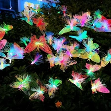 JJGoo 2 Pack Solar Garden Lights,Solar Butterfly Swaying Light for Outside Decor