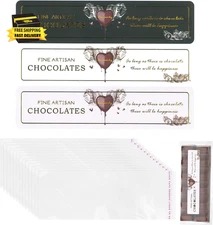 Chocolate Bar Wrappers with Stickers, 100 Pcs Chocolate Candy Bar Packaging Wrap