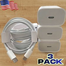 3X PD 20W USB C Fast Charger Block For iPhone 11 12 13 14 15 16 17 Type C Cable