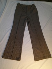 Vtg 60's/70's Disco Hippie Double Knit Polyester Flare Leg Bell Bottom Pants S/M