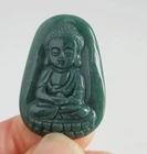 Certified Blue Green Natural Type A Jade Jadeite Carved Baby Sakyamuni Pendant