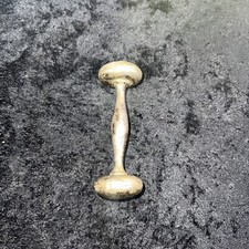 Sterling Silver - Vintage Antique Dumbbell Baby Rattle Toy JINGLES .