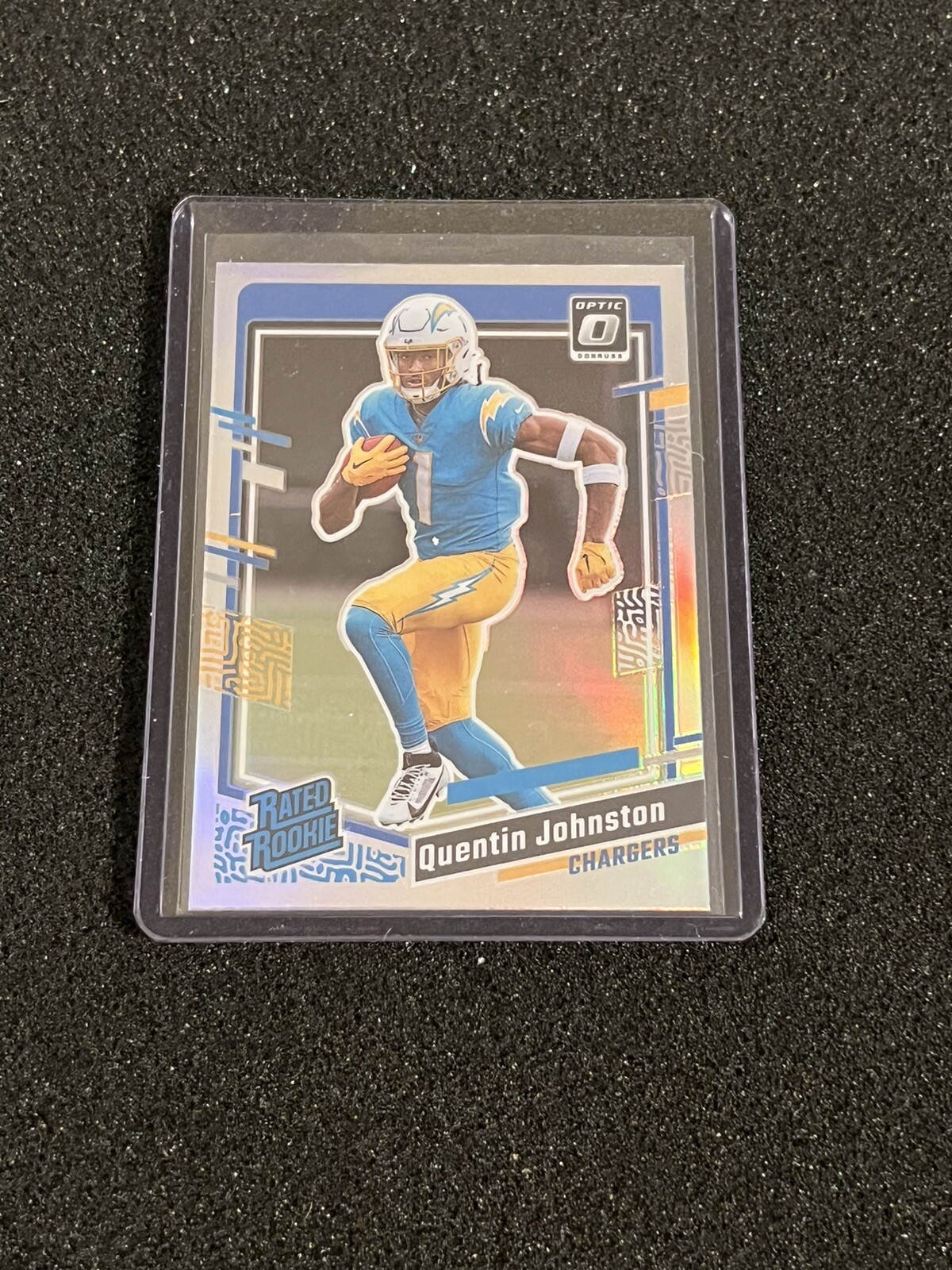 Quentin Johnston 2023 Donruss Optic Preview Holo Prizm Rookie #353 Chargers