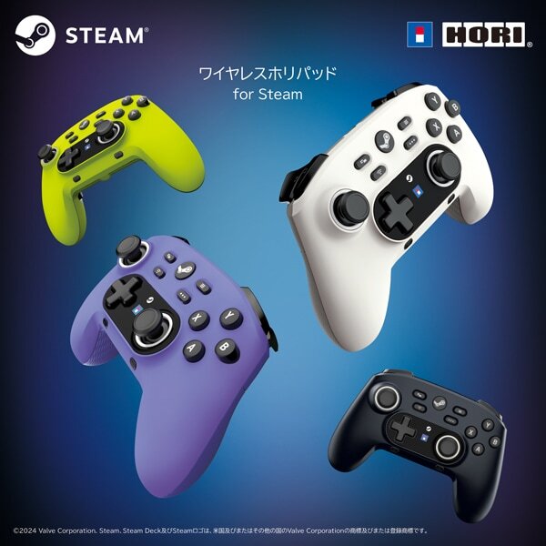 Hori Wireless pad Controller for Steam | Midnight Black