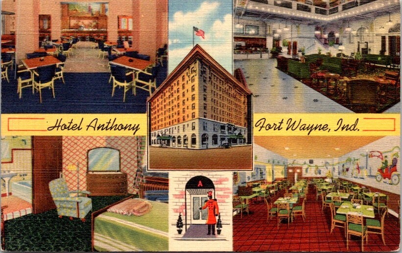 Vintage Advertising Postcard Hotel Anthony Fort Wayne Indiana IN            1018