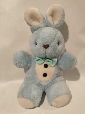 80s Vintage Bunny Rabbit White Light Blue mix Plush JC Penny