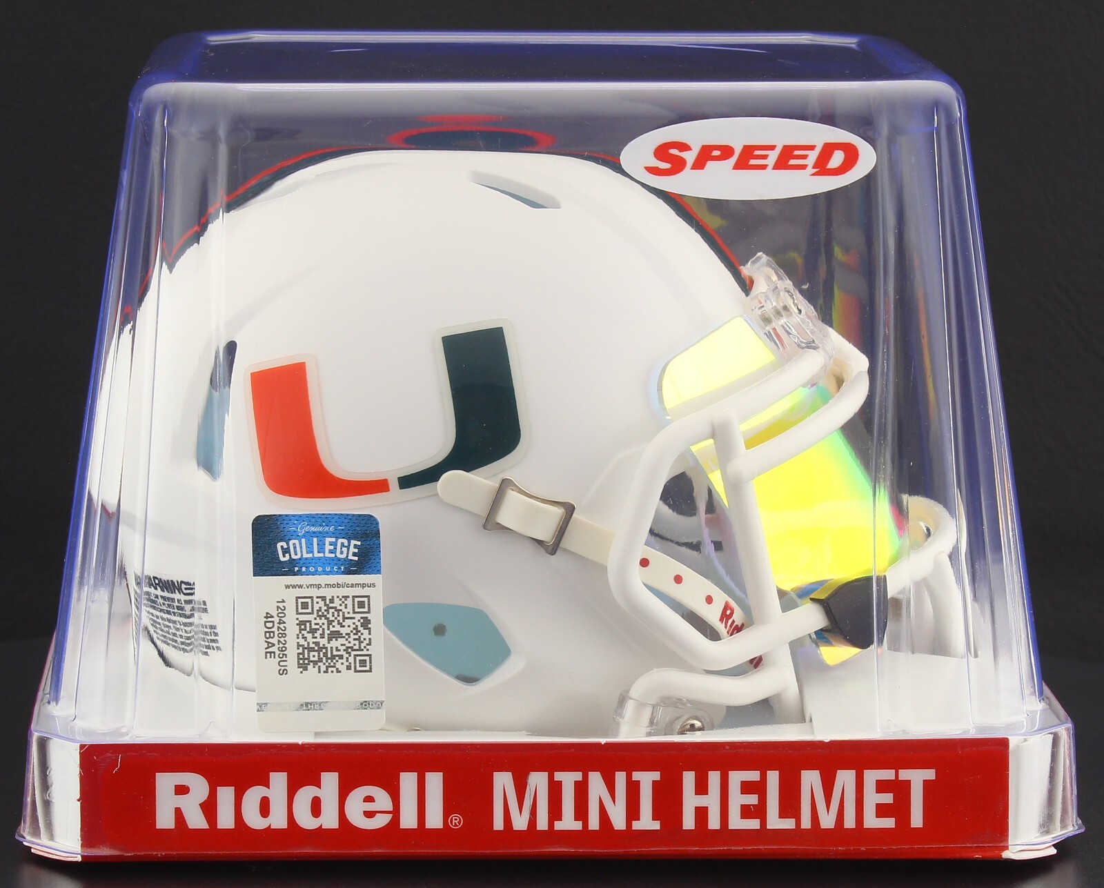 MIAMI HURRICANES NCAA Riddell SPEED Mini Football Helmet