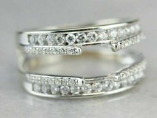 1/2Ct White Round Simulated Diamond Ring Wrap Enhancer In 925 Sterling Silver