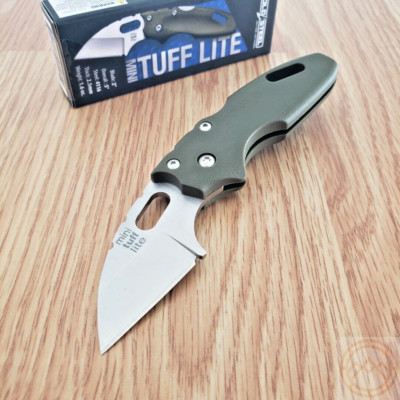Cold Steel Mini Tuff Lite Folding Knife 2'' 4034 Steel Blade Green Griv-Ex Handle