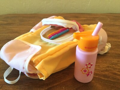 American Girl Tan Backpack with Pink and Yellow Accents American Girl | Toys | American Girl Pink And Yellow  main image 2