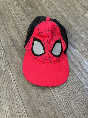 YOUTH Marvel Spiderman Hat, Cap w/Eyes Red/Black Baseball Cap Snapback Child