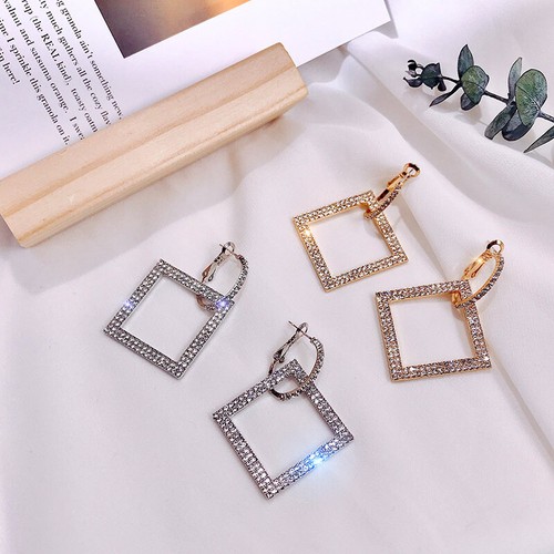 Fashion Rhinestone Crystal Pearl Nightclub Earrings Lady Personality Jewelry - Picture 4 of 26