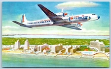 Postcard Eastern Airlines Golden Falcon DC-7B Airline Issue B68